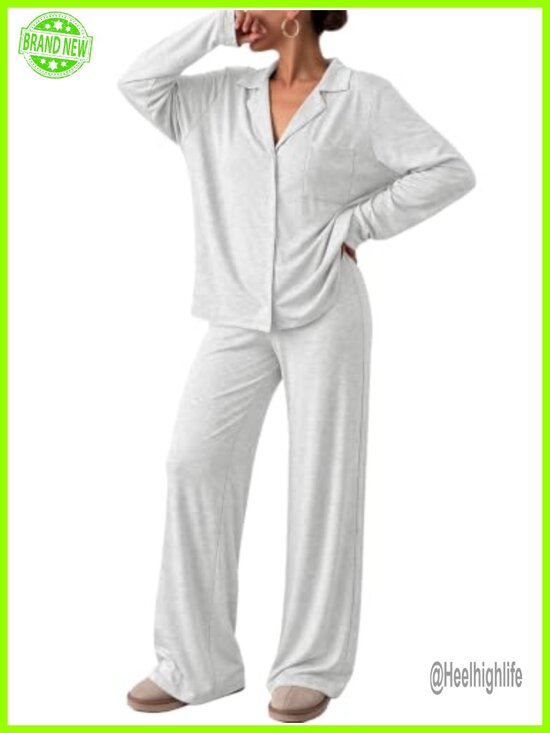 Other - 2 Piece Soft Lounge Pajama Set Button Up Pockets Sleepwear